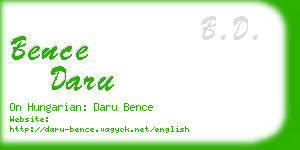 bence daru business card